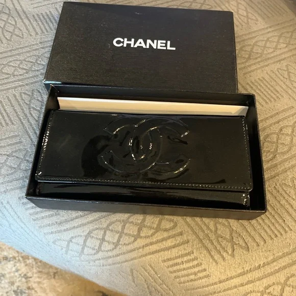 CHANEL | Bags | Chanel Glossy Black Wallet | Poshmark display picture 1